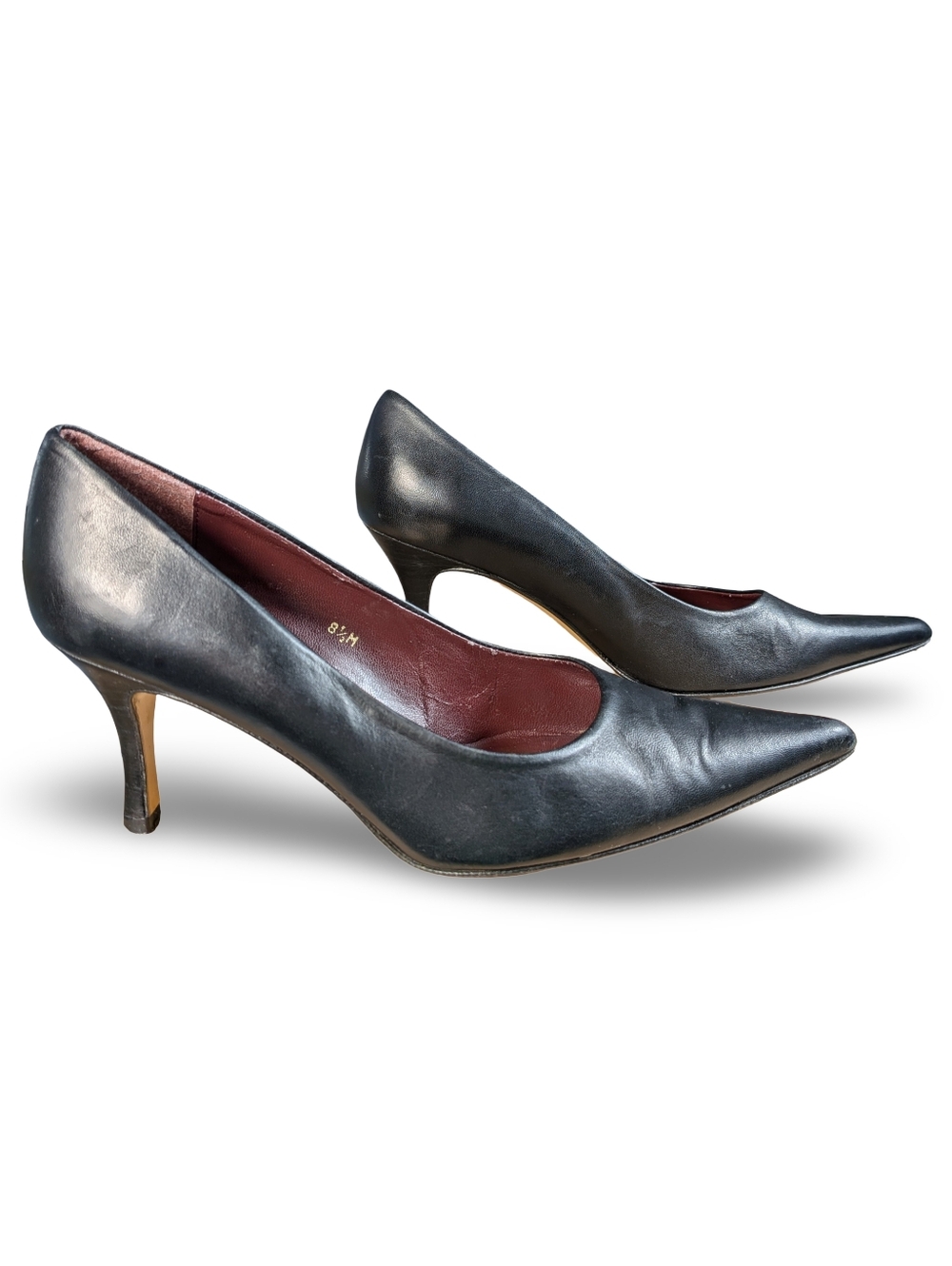 Etienne Aigner Womens Black Leather Heels Pumps Pet Size 8.5 M
